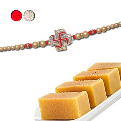 "Rakhi - FR- 8540 A(Single Rakhi), 500gms Milk Mysore Pak - Click here to View more details about this Product